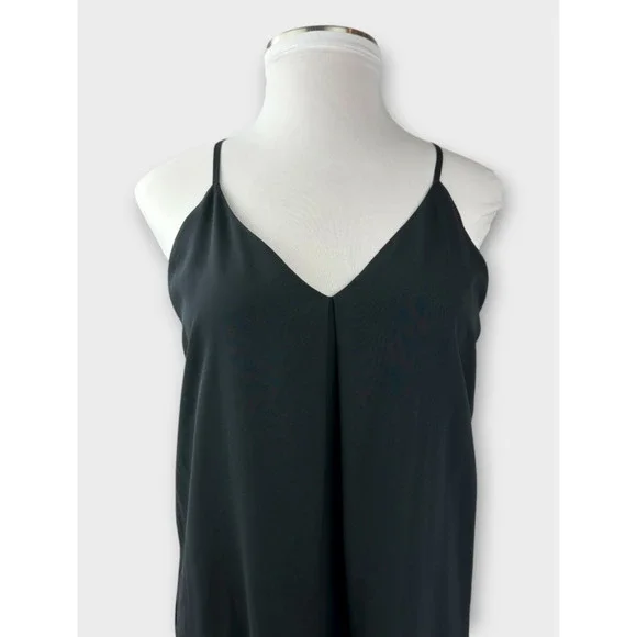 Alice + Olivia Fierra Y-back 100% Silk Racerback Slip Mini Dress Black Large - Picture 4 of 16